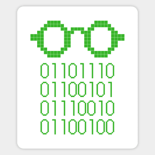 Binary Code Nerd Glasses Magnet